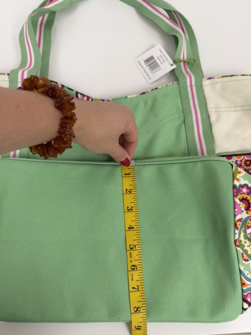 Vera Bradley Tutti Frutti Large Canvas Tote Bag NWT - Picture 8 of 14